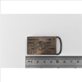 Sterling Silver Art Deco Monogram Pinstripe Vintage Belt Buckle