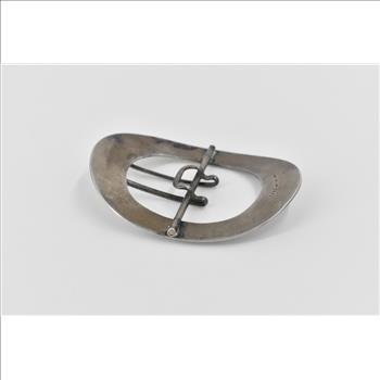 Sterling Silver Art Deco William B Kerr & Co Monogram Oval Belt Buckle