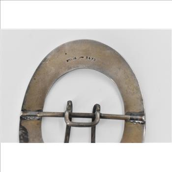 Sterling Silver Art Deco William B Kerr & Co Monogram Oval Belt Buckle