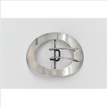 Sterling Silver Art Deco William B Kerr & Co Monogram Oval Belt Buckle