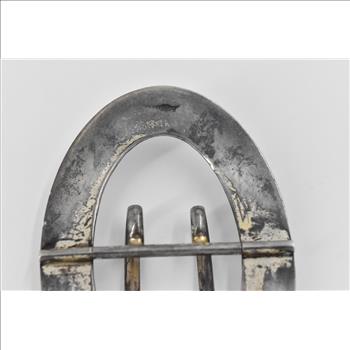 Sterling Silver Art Nouveau Floral Oval Sash Brooch Ladies Belt Buckle