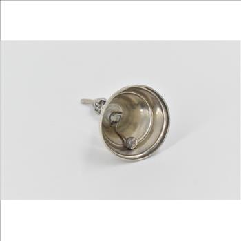 Sterling Silver Artisan Leaf Motif Ornate Vintage Dinner Bell