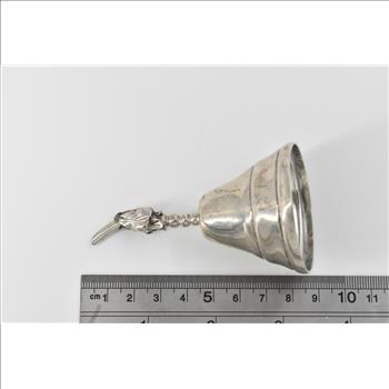 Sterling Silver Artisan Leaf Motif Ornate Vintage Dinner Bell