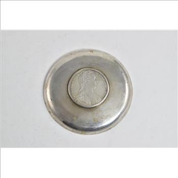 Sterling Silver Austria Maria Theresa Thaler Coin Dish Ash Tray