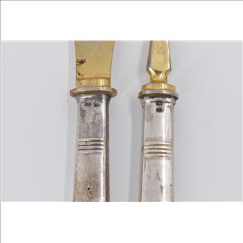 Sterling Silver Austrian Antique Fish Serving Fork & Knife Set (2 pcs)