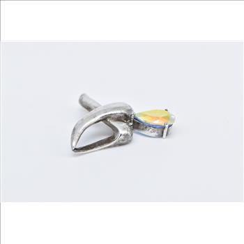 Sterling Silver Badavici Aurora Borealis Dangle Twist Slide Pendant
