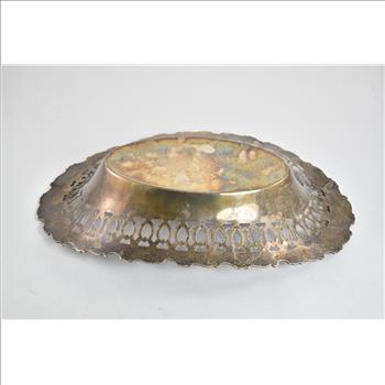 Sterling Silver Bailey Banks & Biddle Pierced Oval Serving Basket Bowl