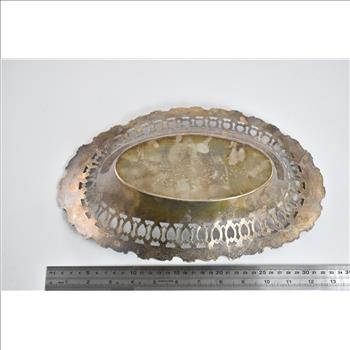 Sterling Silver Bailey Banks & Biddle Pierced Oval Serving Basket Bowl