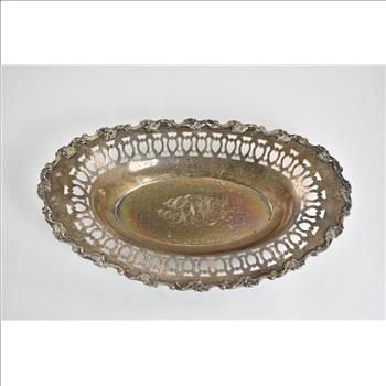 Sterling Silver Bailey Banks & Biddle Pierced Oval Serving Basket Bowl