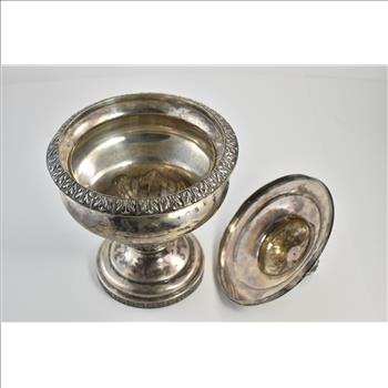 Sterling Silver Bailey & Kitchen Ornate Leaf Lidded Bowl
