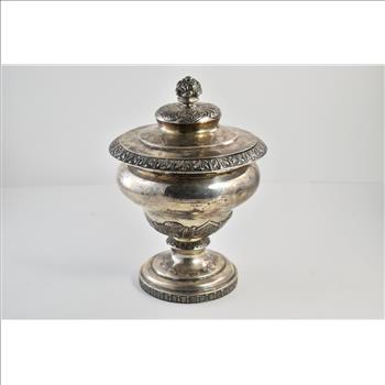 Sterling Silver Bailey & Kitchen Ornate Leaf Lidded Bowl