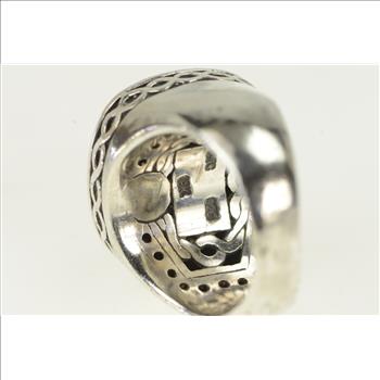 Sterling Silver Balinese Cushion Blue Topaz Statement Ring, Size 5.75