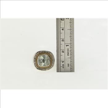 Sterling Silver Balinese Cushion Blue Topaz Statement Ring, Size 5.75