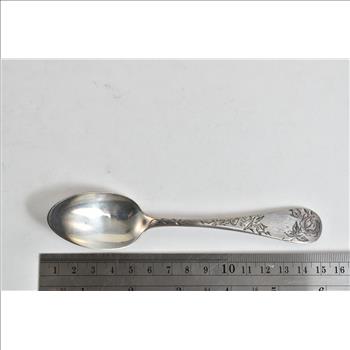 Sterling Silver Benj J. Mayo Engraved Peony Flower Tea Spoon