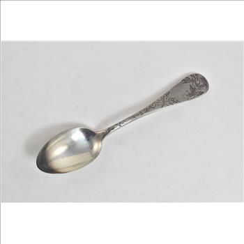Sterling Silver Benj J. Mayo Engraved Peony Flower Tea Spoon
