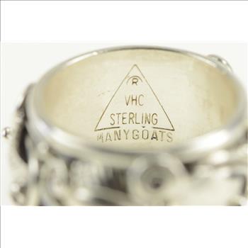 Sterling Silver Benson Manygoats Navajo Native American Leaf Ring, Size 5.75