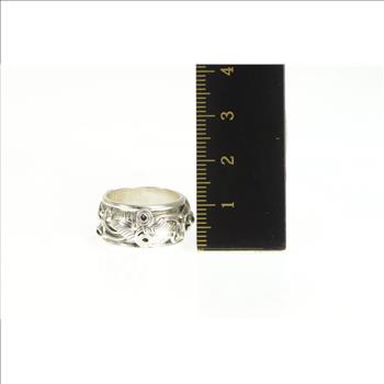 Sterling Silver Benson Manygoats Navajo Native American Leaf Ring, Size 5.75