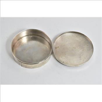 Sterling Silver Birks Sterling Wreath Round Pill Trinket Box