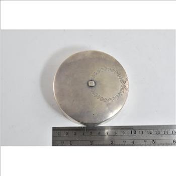 Sterling Silver Birks Sterling Wreath Round Pill Trinket Box