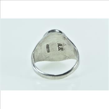 Sterling Silver Black Onyx Ray Gasper Native American Ring, Size 10.5