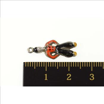 Sterling Silver Black & Red Enamel Dutch Netherlands Man Charm/Pendant