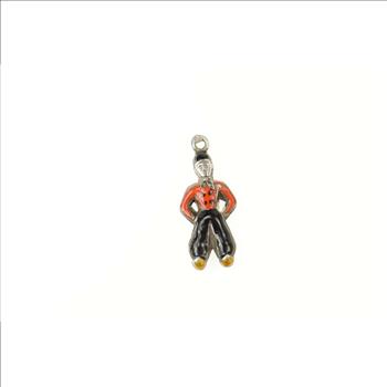 Sterling Silver Black & Red Enamel Dutch Netherlands Man Charm/Pendant