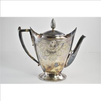 Sterling Silver Black Starr & Frost Gorham Greek Motif Teapot