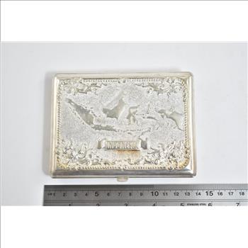 Sterling Silver Borobudur Buddhist Temple Indonesia Cigarette Case
