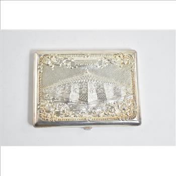 Sterling Silver Borobudur Buddhist Temple Indonesia Cigarette Case