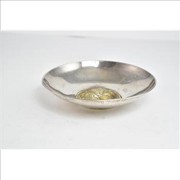 Sterling Silver Bronze Greek Nymph Faun Bowl Trinket Dish