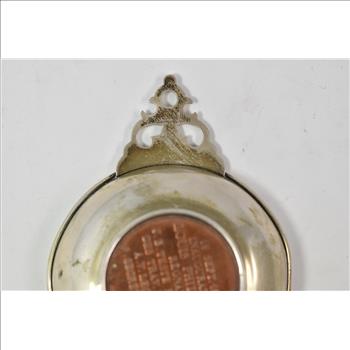 Sterling Silver Cartier 1841 France Railway Copper Medal Baby Porringer