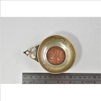 Sterling Silver Cartier 1841 France Railway Copper Medal Baby Porringer