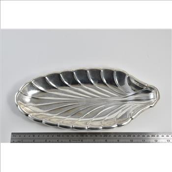 Sterling Silver Cartier American Silver Oblong Leaf Form Dish