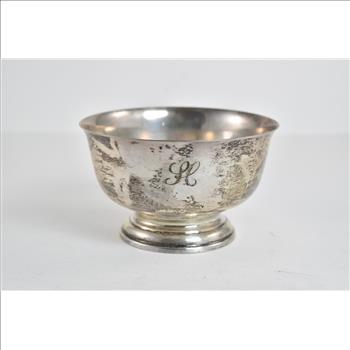 Sterling Silver Cartier Paul Revere Reproduction Footed Bowl H Monogram