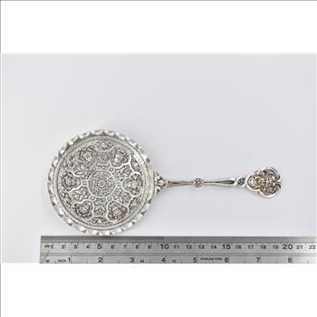 Sterling Silver Chinese Cast Filigree Nut Serving Spoon