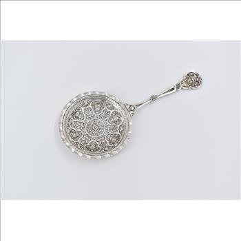 Sterling Silver Chinese Cast Filigree Nut Serving Spoon