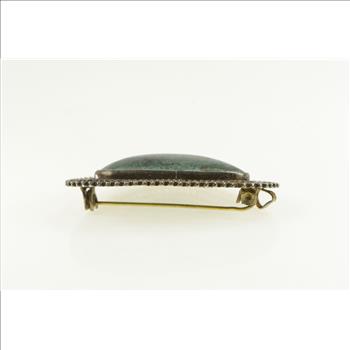 Sterling Silver Chrysocolla Vintage Southwestern Oval Pin/Brooch
