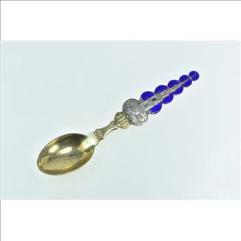 Sterling Silver Church of Our Savior Copenhagen Denmark Enamel Spoon
