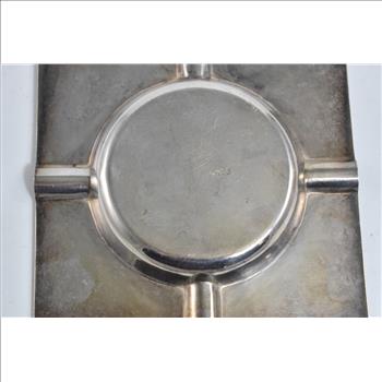 Sterling Silver Columbian Mayan Motif Square Ashtray Vintage