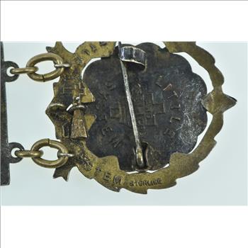 Sterling Silver Cross Crown Moravian Church Sunday School Pin/Brooch