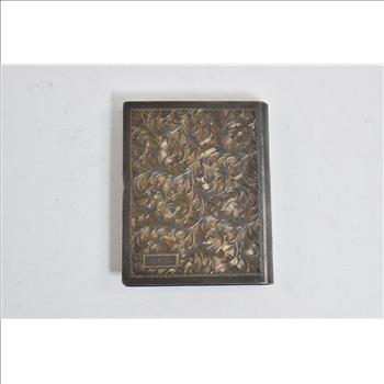 Sterling Silver D K C Monogram Powder Mirror Engraved Make Up