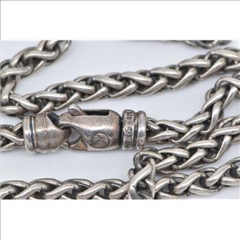 Sterling Silver David Yurman Designer Wheat Palma Chain Necklace 16