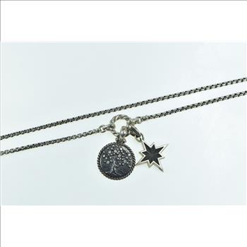 Sterling Silver David Yurman Maritime Star Three of Life Necklace 35