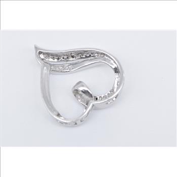 Sterling Silver Diamond Heart Love Symbol Romantic Pendant