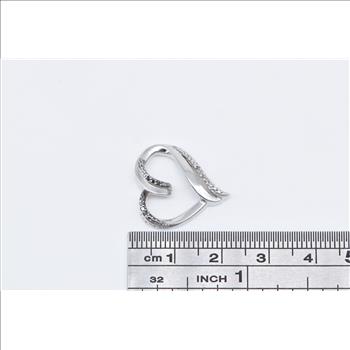 Sterling Silver Diamond Heart Love Symbol Romantic Pendant