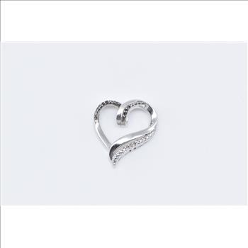Sterling Silver Diamond Heart Love Symbol Romantic Pendant