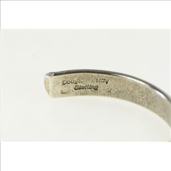 Sterling Silver Douglas Etsitty Navajo Stamped Cuff Bracelet 6.5
