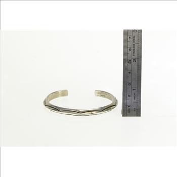 Sterling Silver Douglas Etsitty Navajo Stamped Cuff Bracelet 6.5