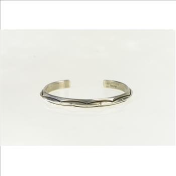 Sterling Silver Douglas Etsitty Navajo Stamped Cuff Bracelet 6.5
