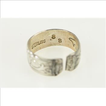 Sterling Silver DW SS Native American Spoon Ring, Size 7.5
